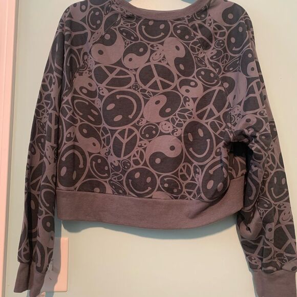 Rebellious One Size Medium Charcoal Sweatshirt Yin Yang - Picture 3 of 3